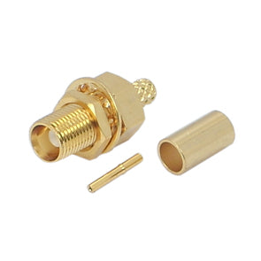 Mcx Socket Mini Crimp Bulkhead Rg174, Gold M52166 P