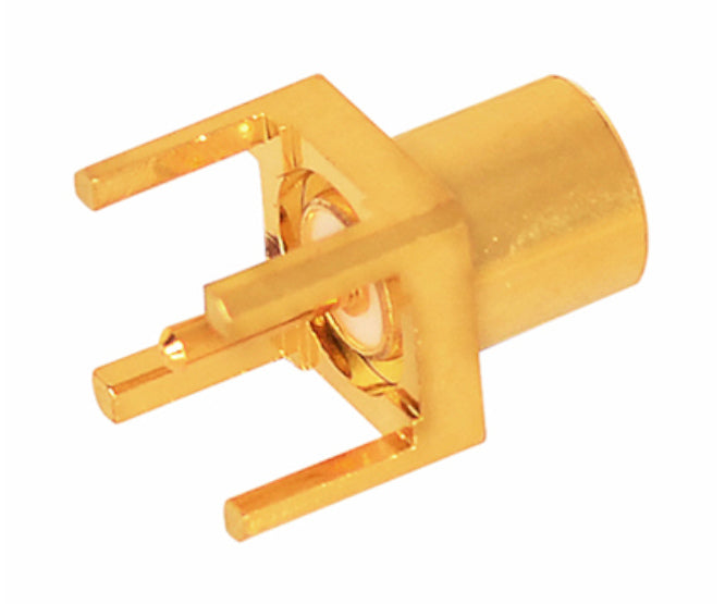 Mcx Socket Mini Pcb Str Pcb Mnt 4 Pin, Gold M52210