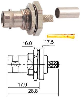 Bnc Socket Crimp Bulkhead Rg59 M5561 M - Livestainable.co.za