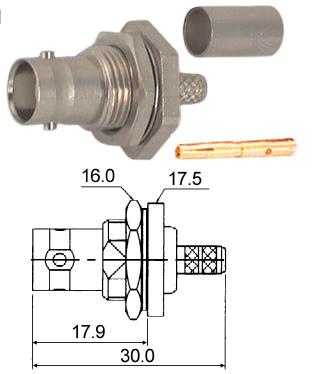 Bnc Socket P/Mount Bulkhead Rg174 50 E M5561 P