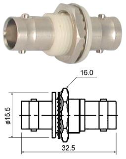 Adapter Bnc Socket To Bnc Socket Bulkhead M55780