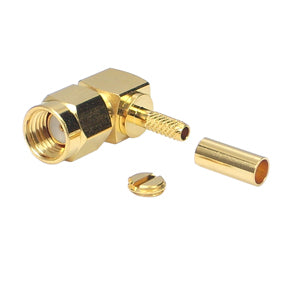 Sma Plug(reverse) R/A Crimp Rg174, Gold M579601 P Gold Plated