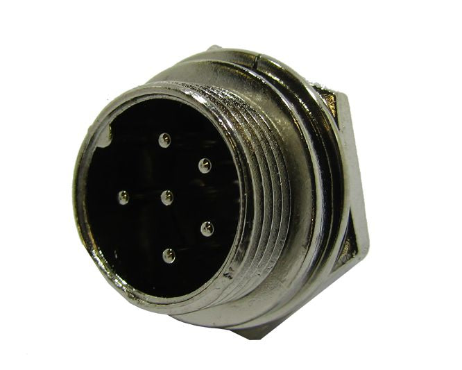 M13 6 W Mini Mic Panel Mount Plug Gx12 6 P
