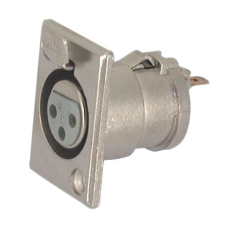 Panel Mount Xlr 3 Pin Socket / Female Mic7113