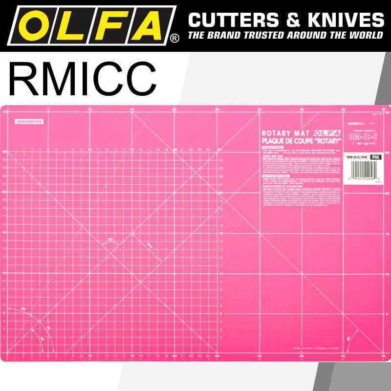 Olfa Mat Rotary 450 X 300 Mm Metric & Inch Double Sided Pink - Livestainable.co.za