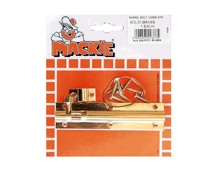 Mackie Barrel Bolt 64 Mm Brass Straight