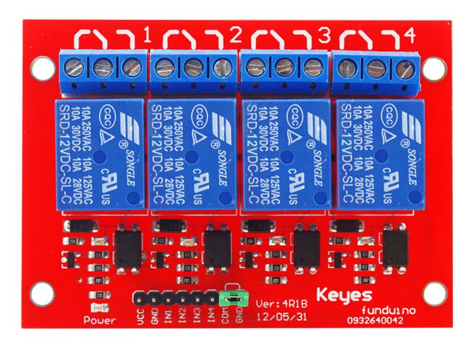 4 Ch 12v Relay Board 240 V 10 A Md0008 12 Vdc