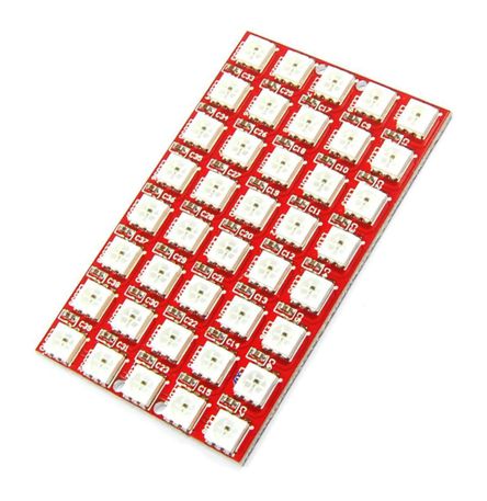 W2812 8x5 40 Bit Full Color Rgb Led Module Red Pcb Md0296