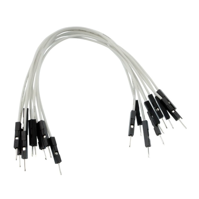 Jumper Leads/Wires 200mm Plug Plug White 10 P/Bag Me18 010 02 Pp Wt