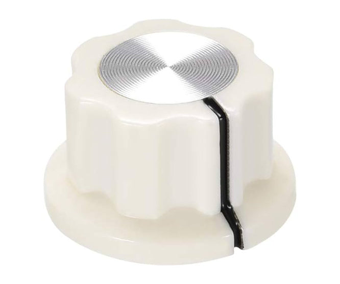 Knob Pla White Hex Lin 20x12x6.4 Mf A01 P White