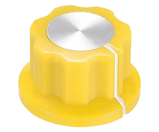 Knob Pla Yellow Hex Lin 20x12x6.4 50/Box Mf A01 P Yellow