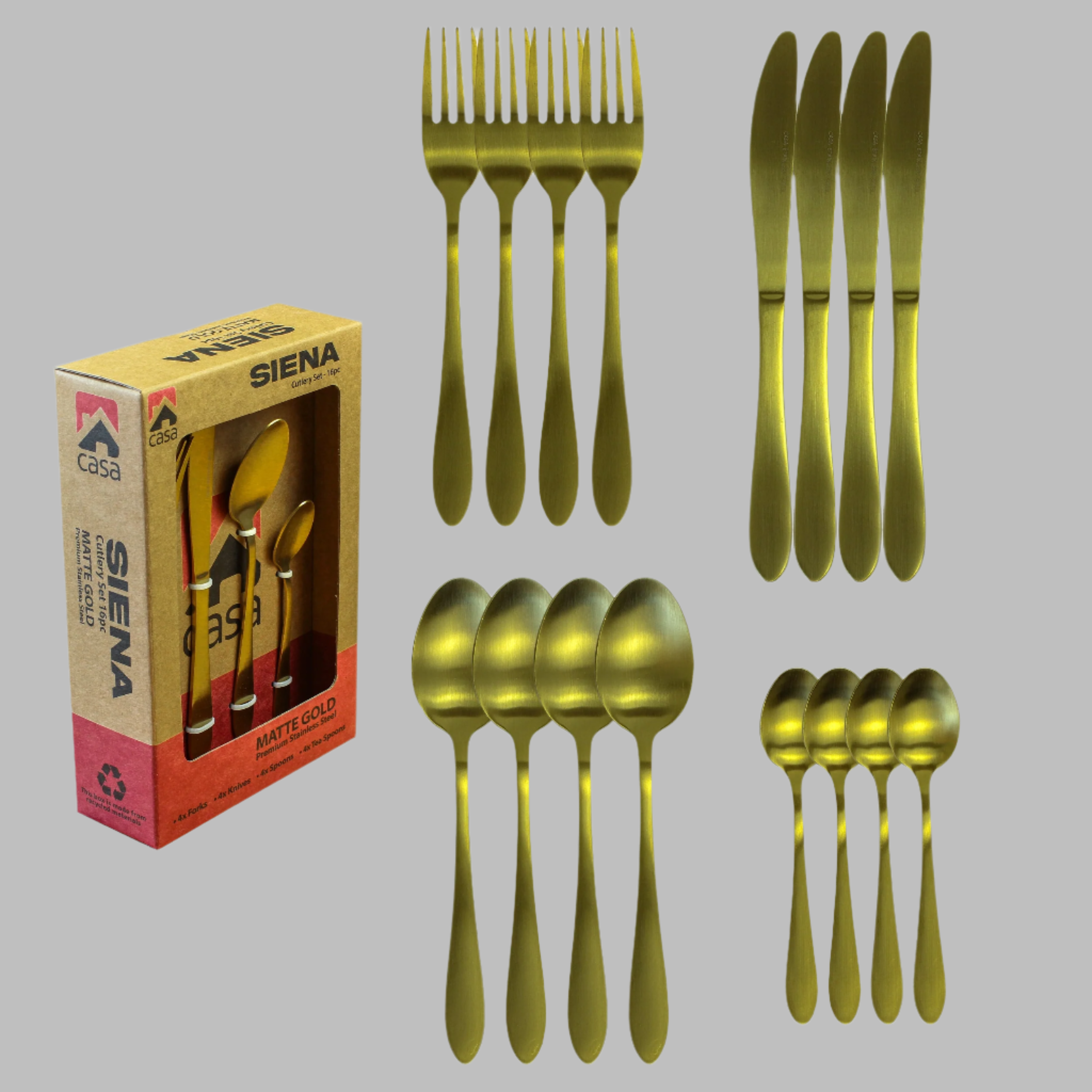 Casa Siena 16 Piece Cutlery Set | Steel