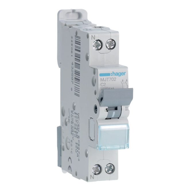 Circuit Breaker 4.5 Ka C Curve 1 Slot 1 P+N 2 A Mjt702
