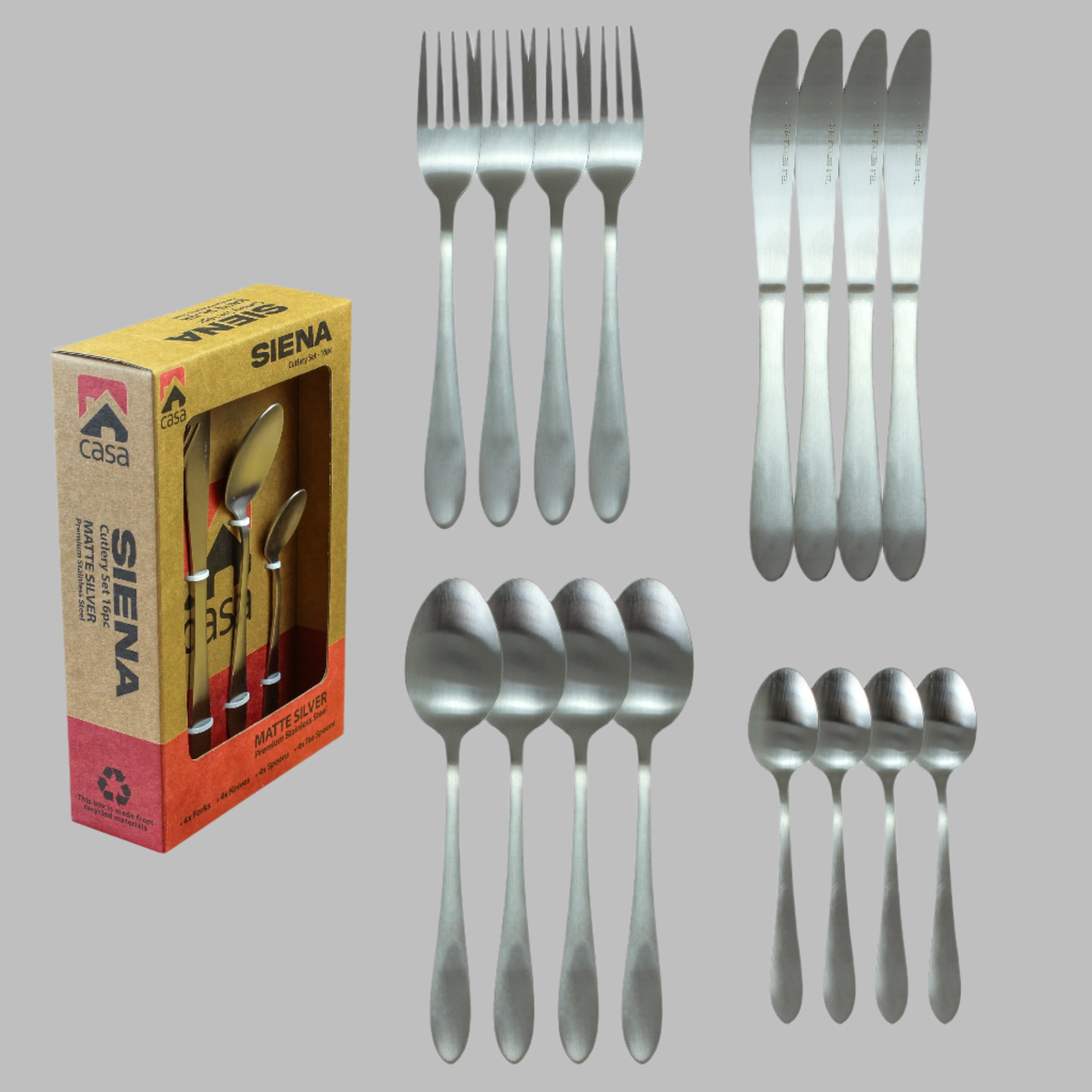 Casa Siena 16 Piece Cutlery Set | Steel