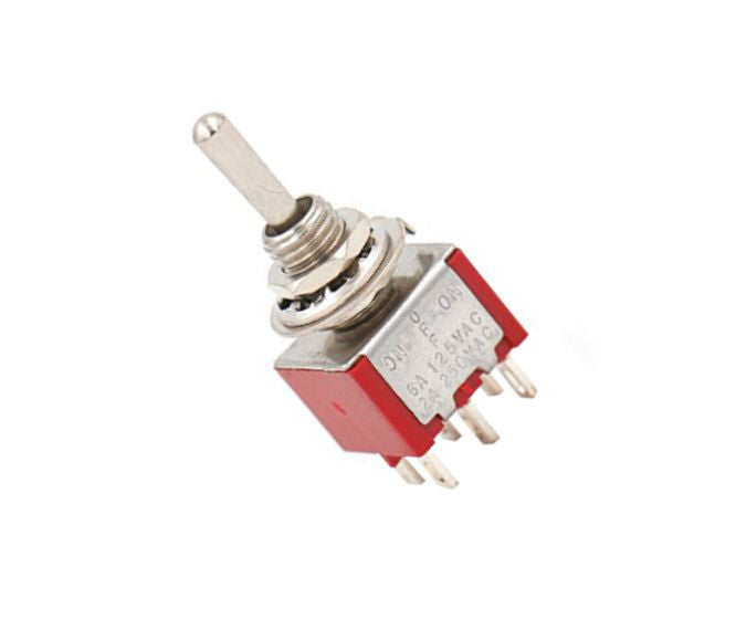 Mini Toggle Switch Dpdt (On) Off (On) Sol Red Mts 223 A1 R