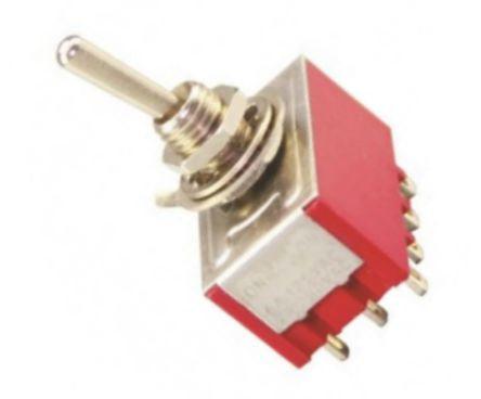 Mini Toggle Switch 4 Pdt On Off On Sol Red Mts 403 A1 R - Livestainable.co.za