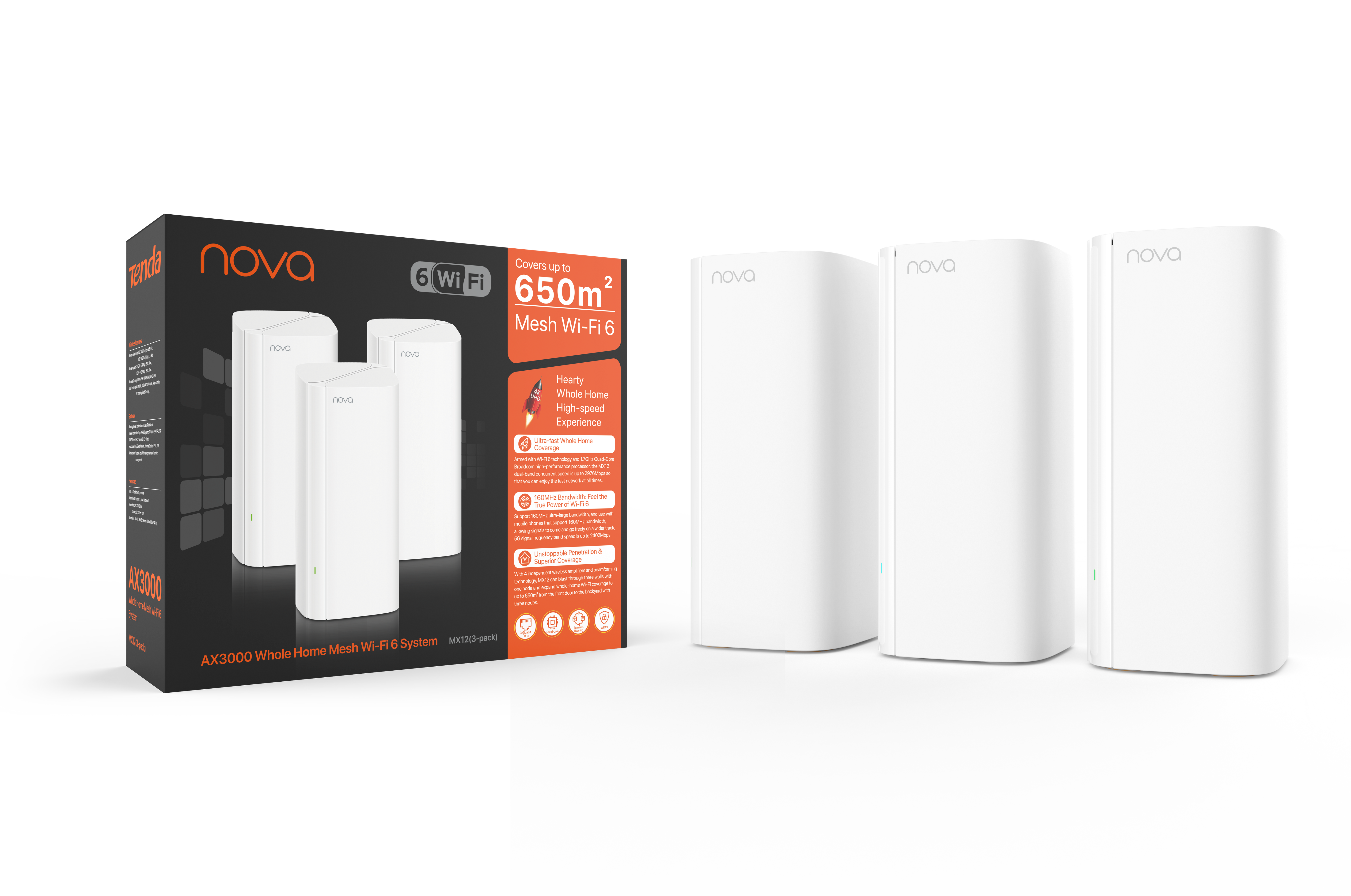 Tenda AX3000 Whole Home Mesh Wi-Fi 6 System 3 Pack