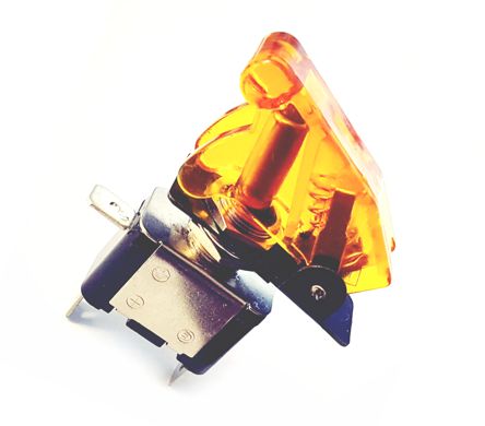 Toggle Switch Illuminated Yl W/Amber Cover My T101 Yl Or