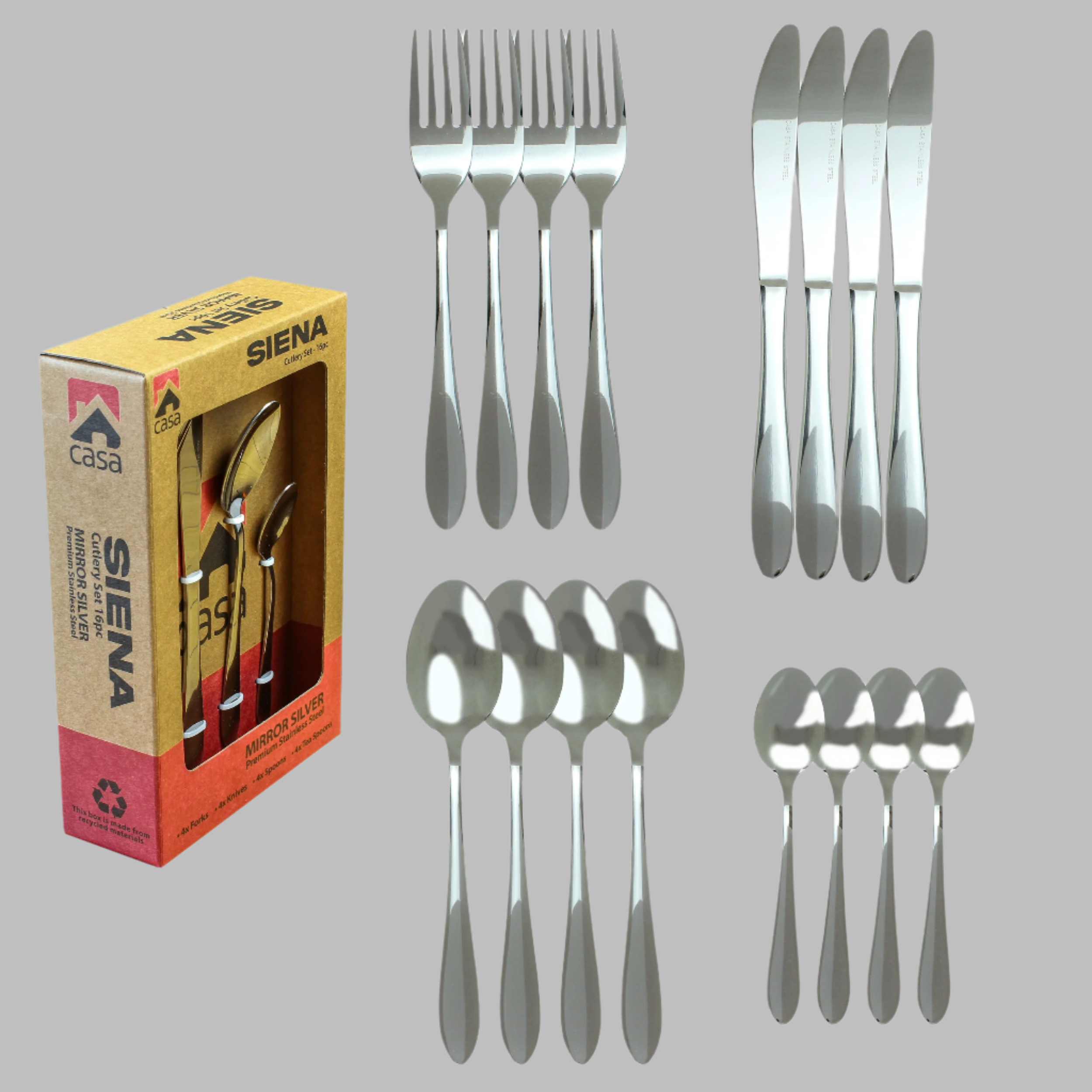 Casa Siena 16 Piece Cutlery Set | Steel