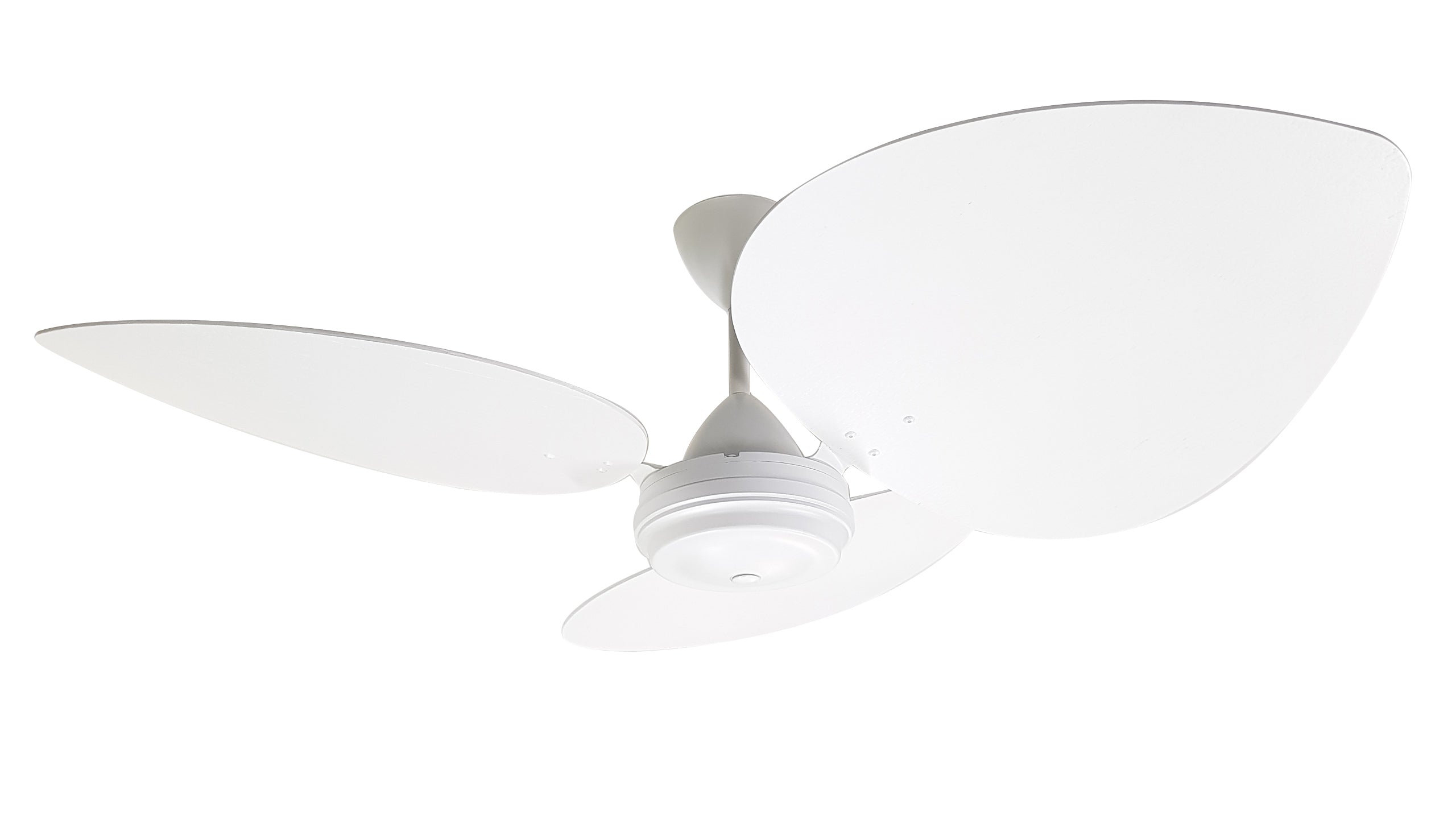 Motor High Breeze 100 Matt White Blade Wood 3 1400mm Palm Leaf Oval + Reg2F Wall Controller
