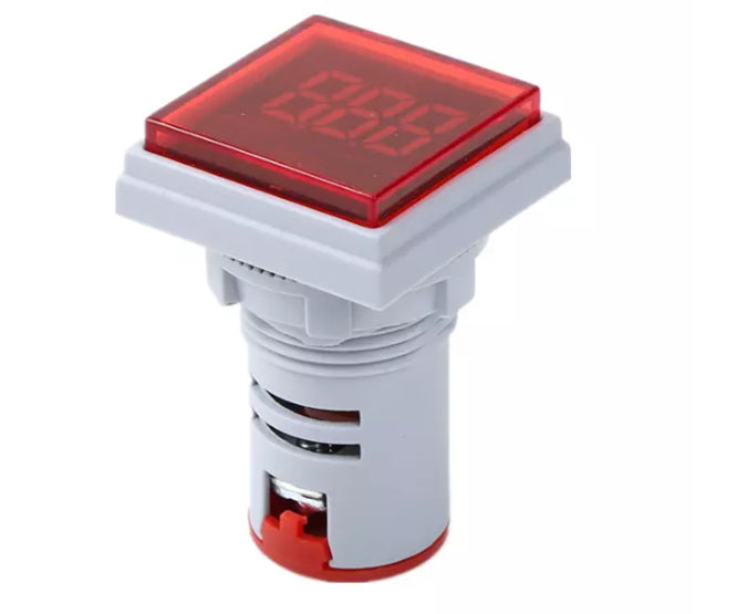 Voltmeter Indicator Square 500 Vac 22mm Red P/M Pl Nd22 Sq 500 V R