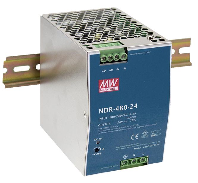 Power Supply D/R In=220 V Out=24 V 20 A Ndr 480 24