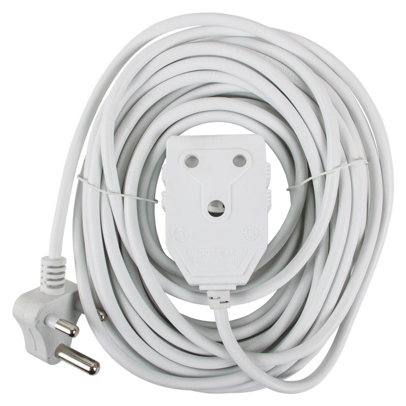 Nexus Extension Cord White Dbl 10 M 1.0 Mm 10 A