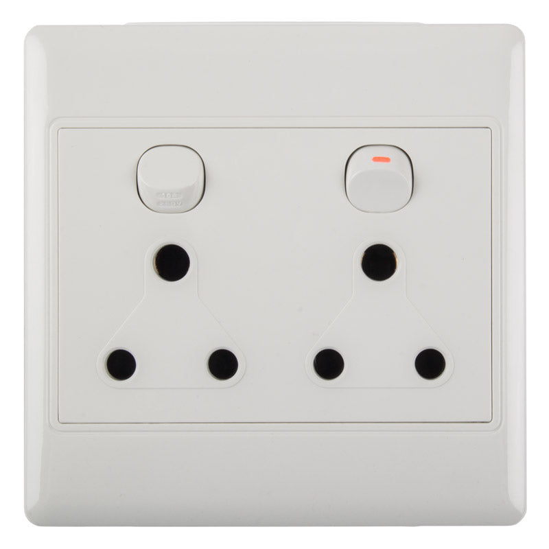 Nexus Socket Switch With Cover 16 Amp 4 X4 Double