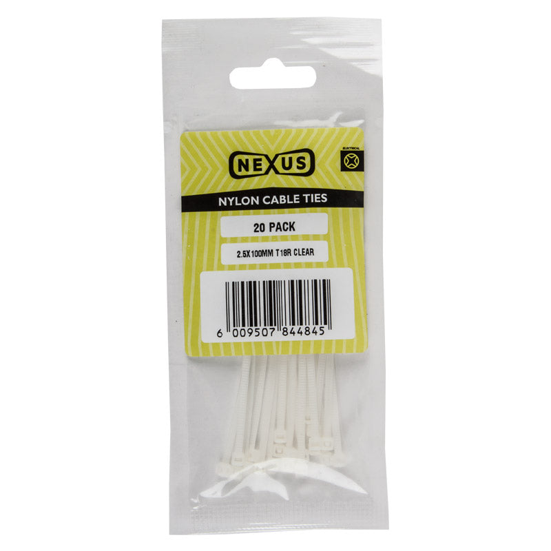 Nexus Cable Ties T30 R 3.6 Mmx150 Mm White 100 Pack