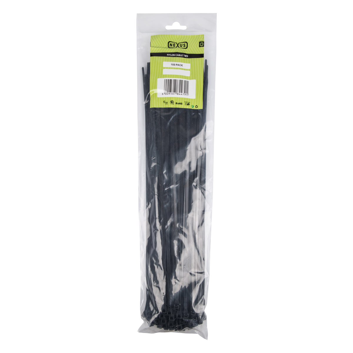 Nexus Cable Ties T120 R 7.6 Mmx400 Mm Black 100 Pack