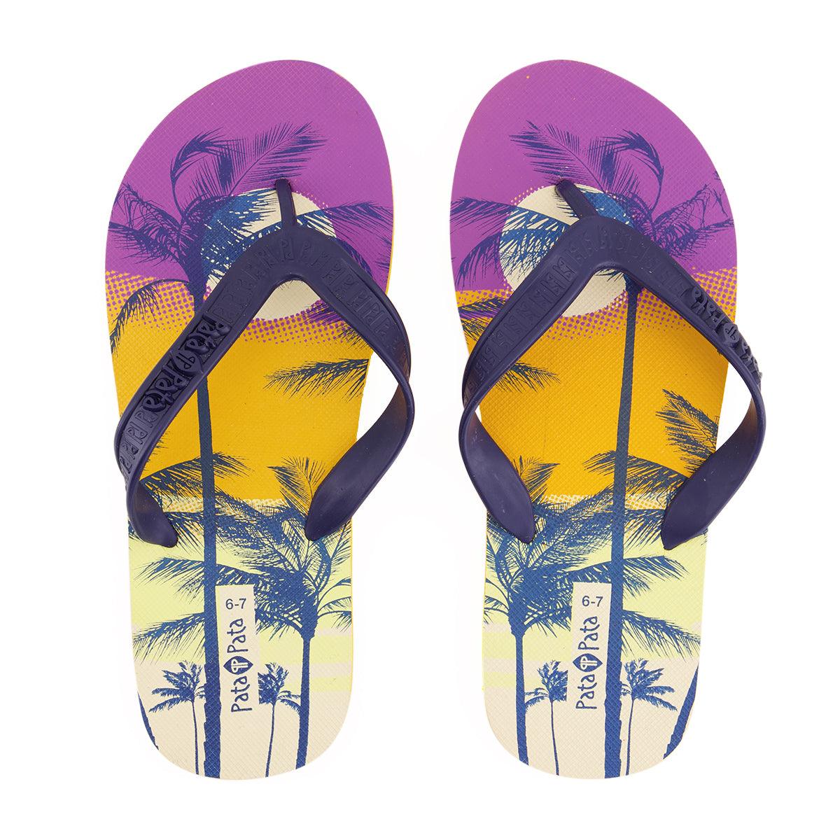 Pata Pata Mens Flip Flops Navy Yellow Size 8/9 - Livestainable.co.za