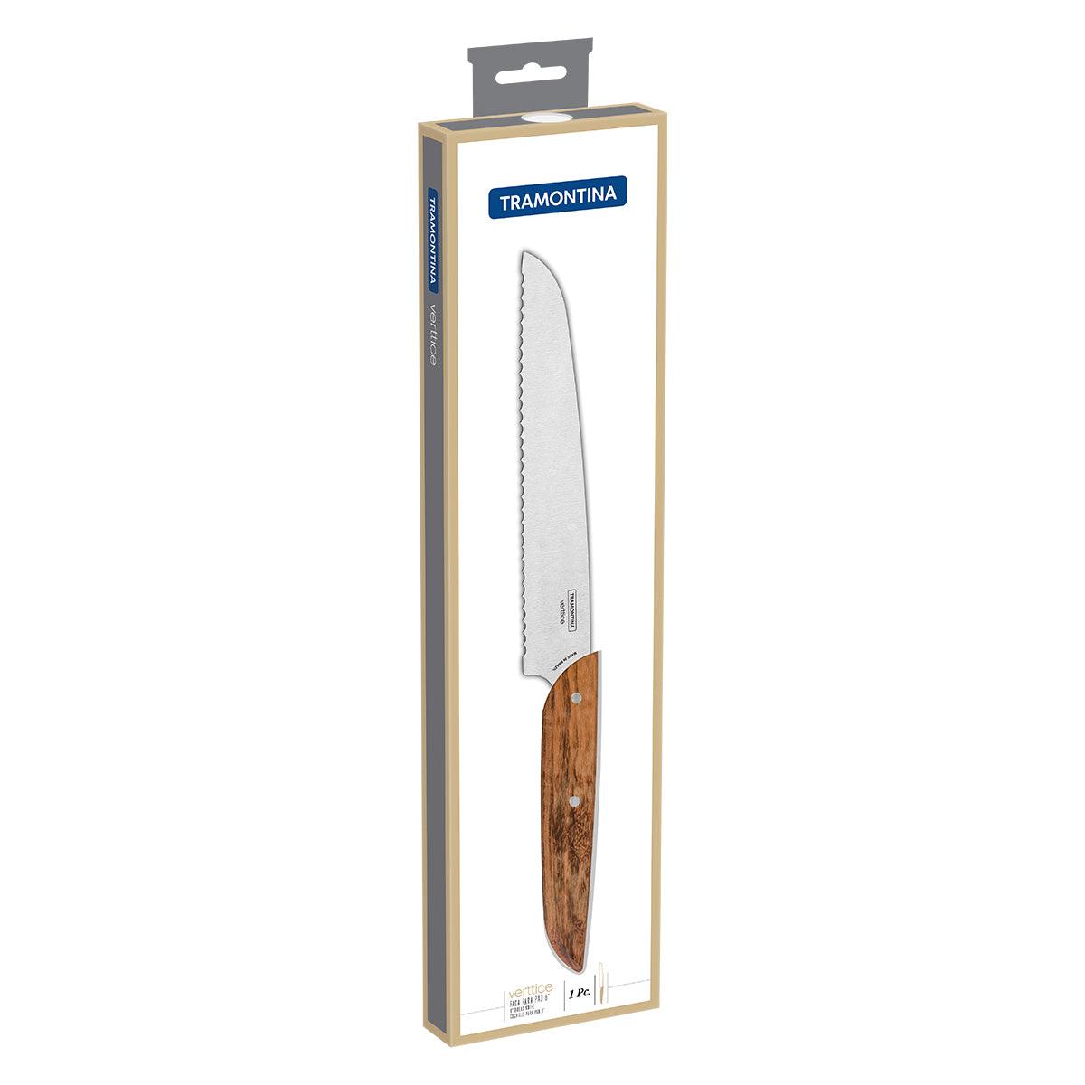 Tramontina Vertice Natural Wood Bread Knife 20 Cm - Livestainable.co.za