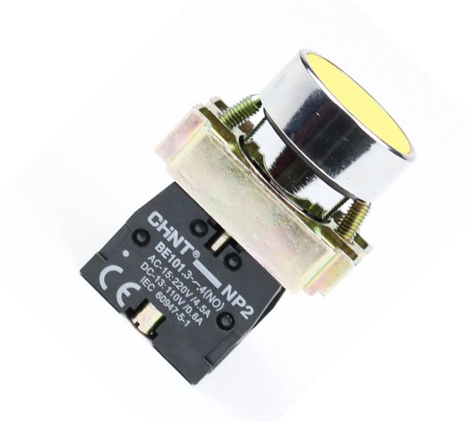 Push Button Switch Round 22mm Spst Yellow Np2 Ba51