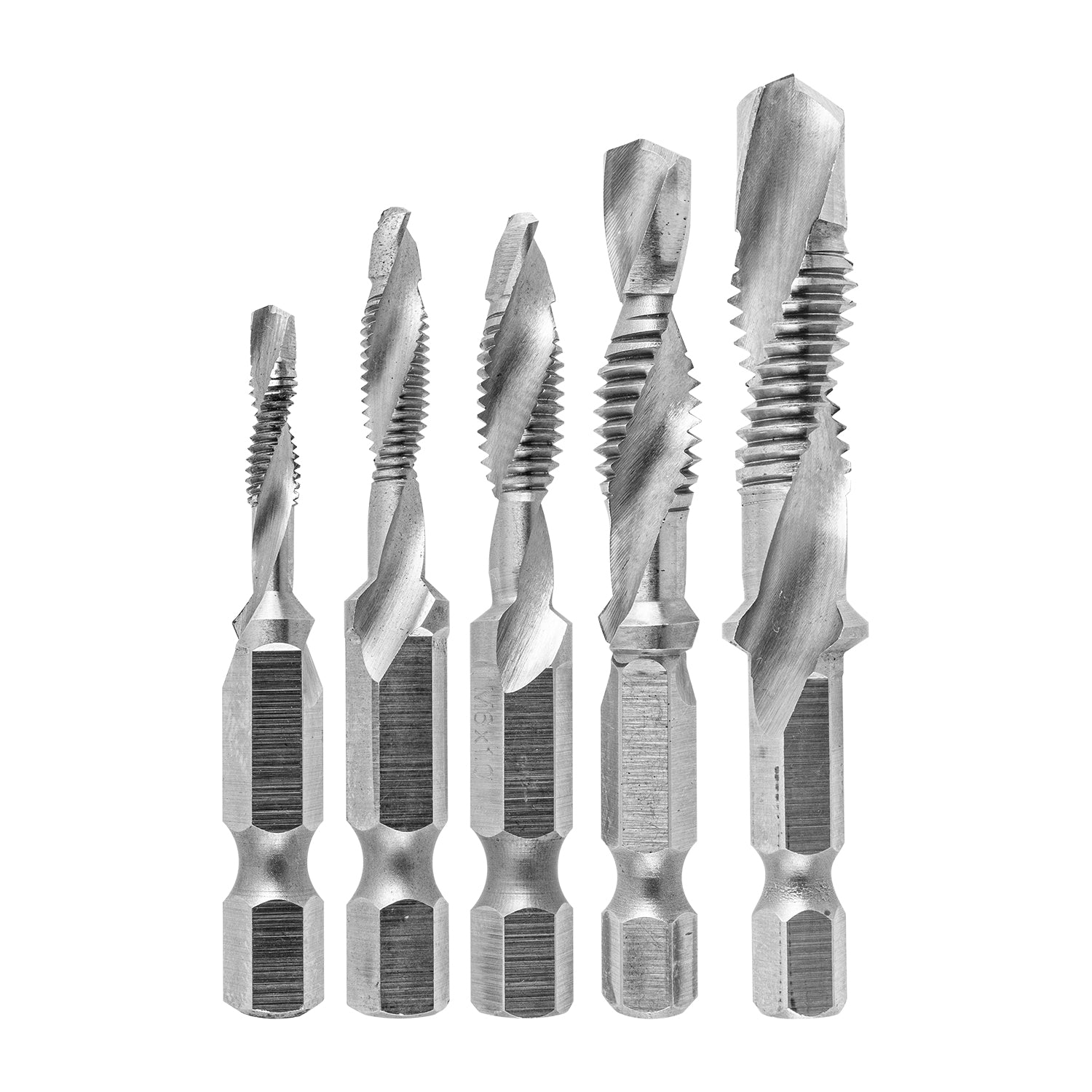 Tork Craft Drill Tap Hss 5 Pc Set Metric M4/M5/M6/M8/M10 3 In 1