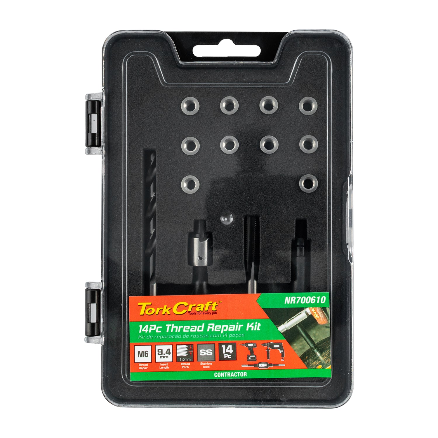 Tork Craft Thread Repair Kit 14 Pc M6 X 1.0 X 9.4 Mm Flange Insert