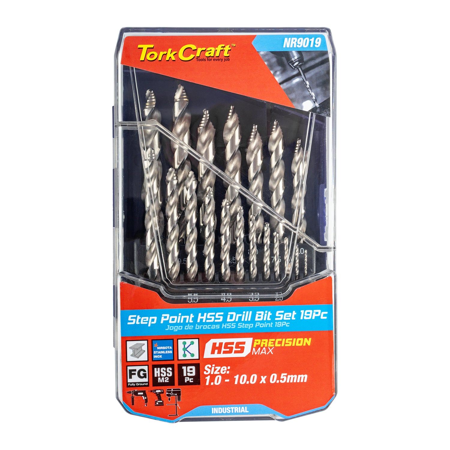 Tork Craft Precision Max Step Point 19 Pce Drill Set 1 10 Mm X 0.5 Mm