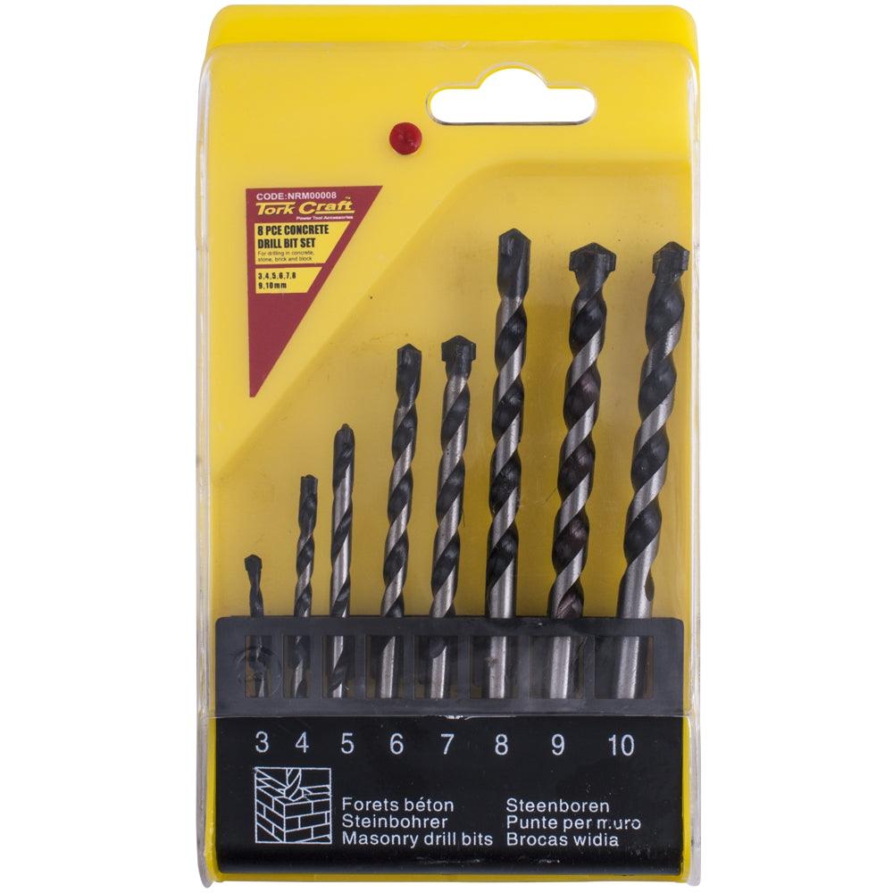 Masonry Drill Bit Set 8 Pc 3 4 5 6 7 8 9 10 Mm - Livestainable.co.za