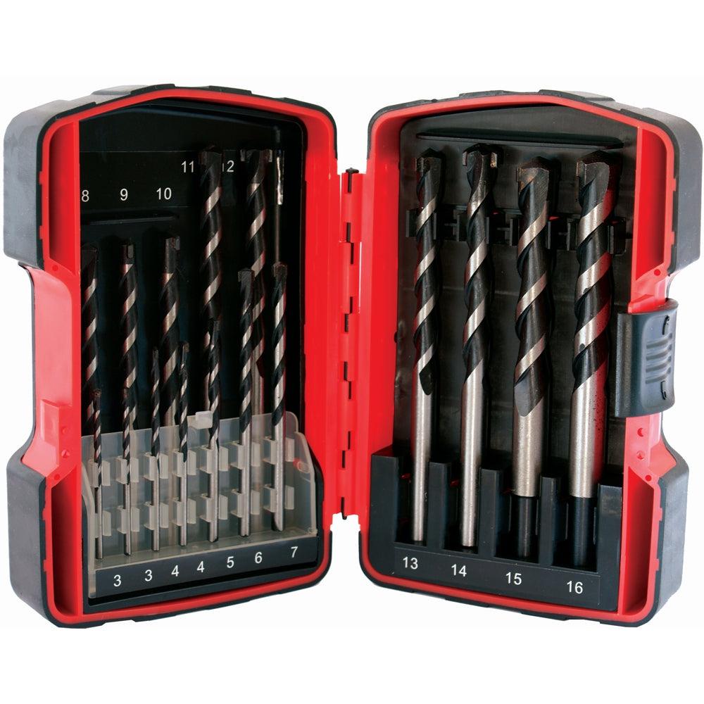 Masonry Drill Bit Set 16 Pc 3 16mm In Plastic Case - Livestainable.co.za