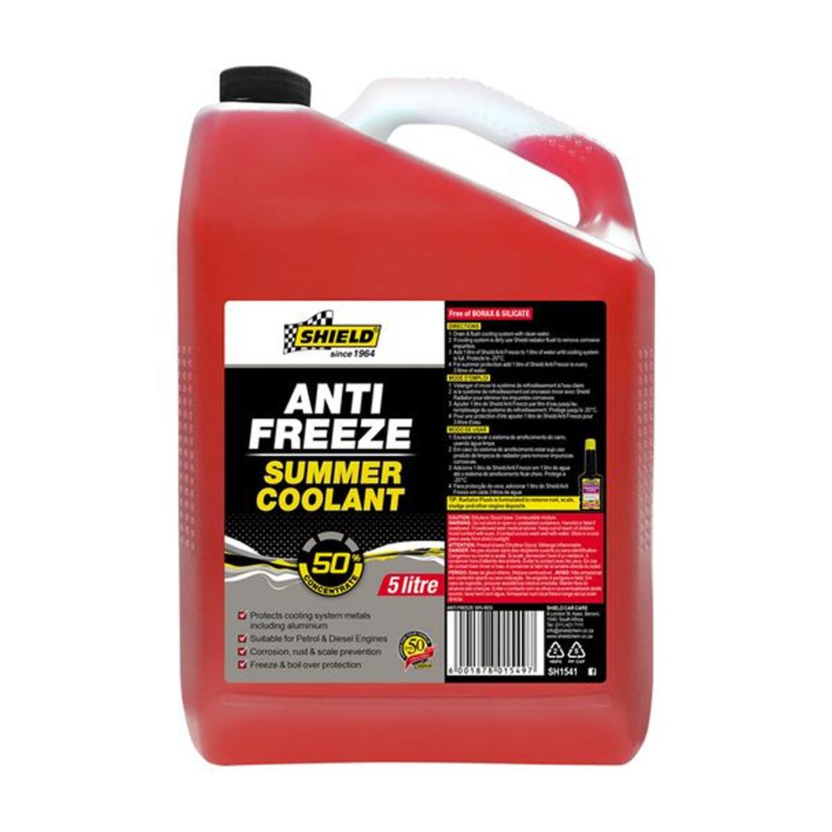 Shield Anti Freeze Summer Cooolant 50% Red 5 L - Livestainable.co.za