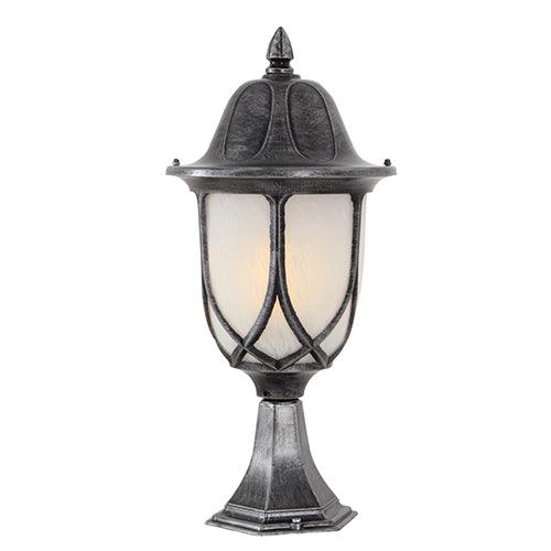 Lantern Alab. Pedestal Black Silver - Livestainable.co.za