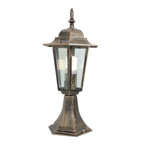 Lantern 6 Panel Pedestal Black Gold - Livestainable.co.za