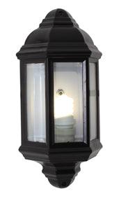 Lantern 3 Panel Half Wall Black E27 1x60w - Livestainable.co.za