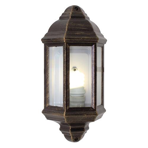 Lantern 3 Panel Half Wall Black Gold 1x E27 - Livestainable.co.za