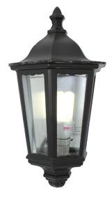 Lantern 3 Panel Half Wall Black 1x E27 - Livestainable.co.za