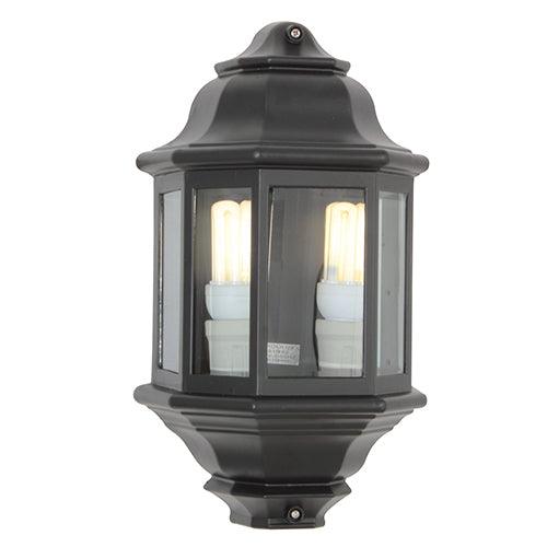 Lantern 5 Panel Half Wall Black 2x E27 - Livestainable.co.za