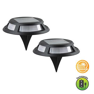 Solar Garden Spike Fella Black Led 0.14w 2 Pc - Livestainable.co.za