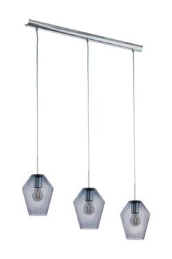 Murmillo 3 Lt Pendant Chrome&Smoked Glass - Livestainable.co.za