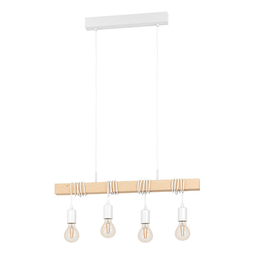 Eurolux Townshend 4 Lt Pendant White/Wood