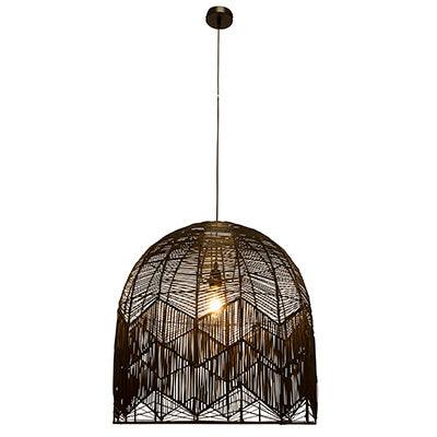 Toulon Blk 450 Pendant Black Woven Rattan E27 1x60w - Livestainable.co.za