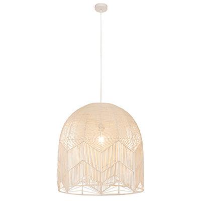 Toulon W 600 Pendant White Woven Rattan E27 1x60w - Livestainable.co.za